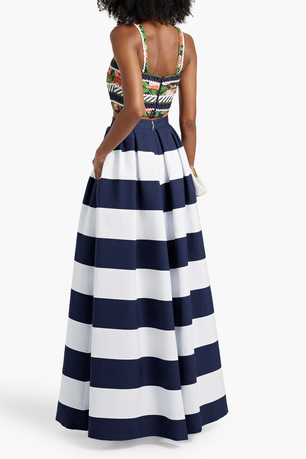CAROLINA HERRERA Striped cotton-blend maxi skirt