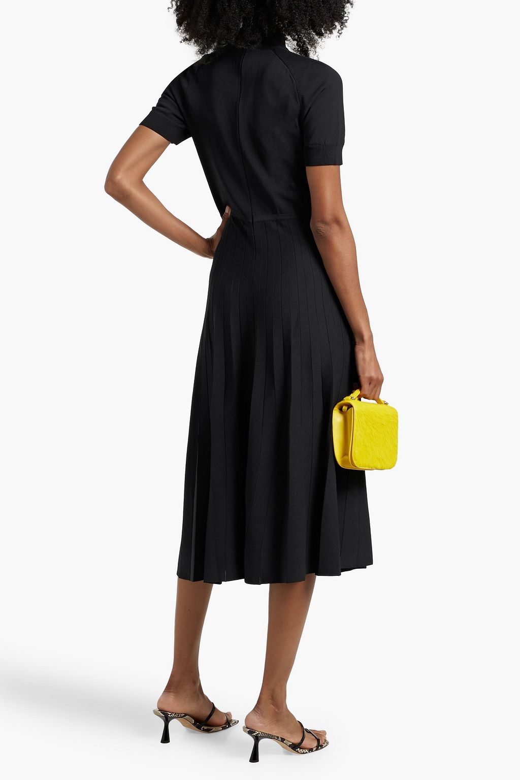CAROLINA HERRERA Pleated stretch-knit midi dress