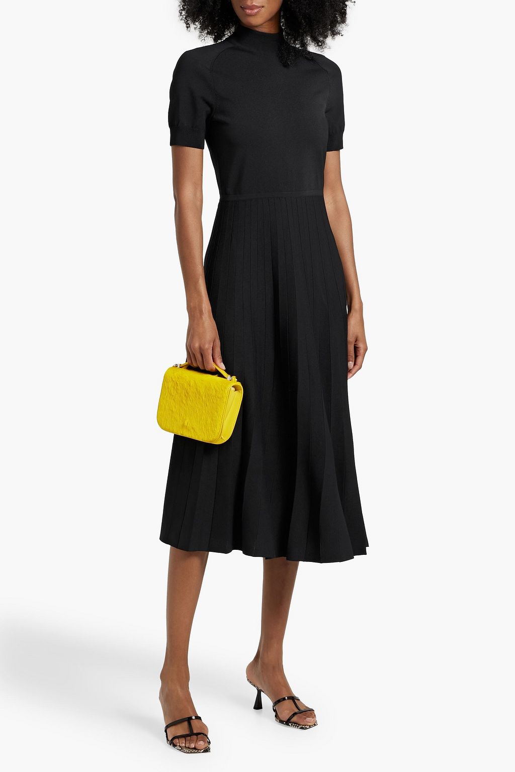 CAROLINA HERRERA Pleated stretch-knit midi dress