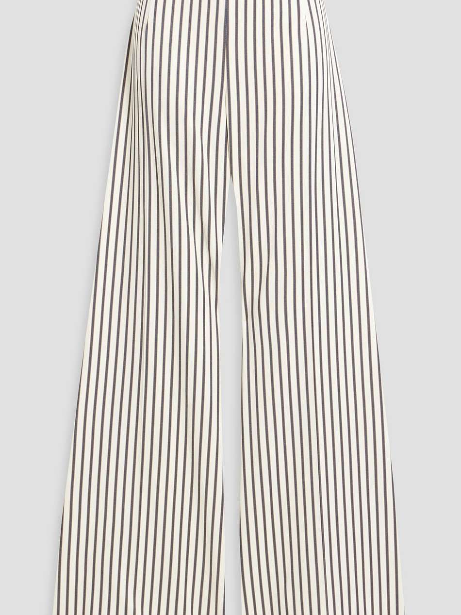 striped twill wide-leg pants