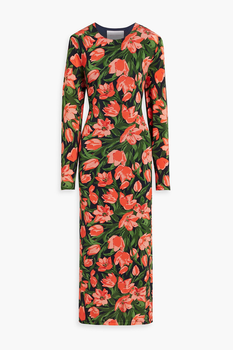 Carolina Herrera Floral-print Jersey Midi Dress