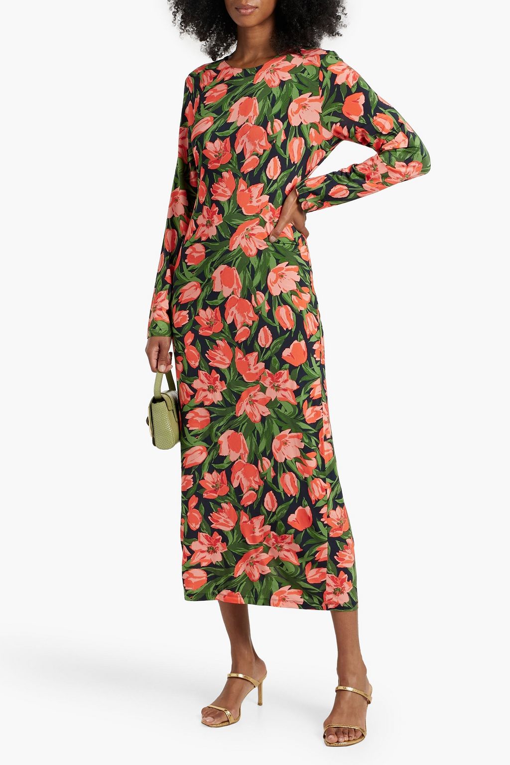 CAROLINA HERRERA Floral-print jersey midi dress