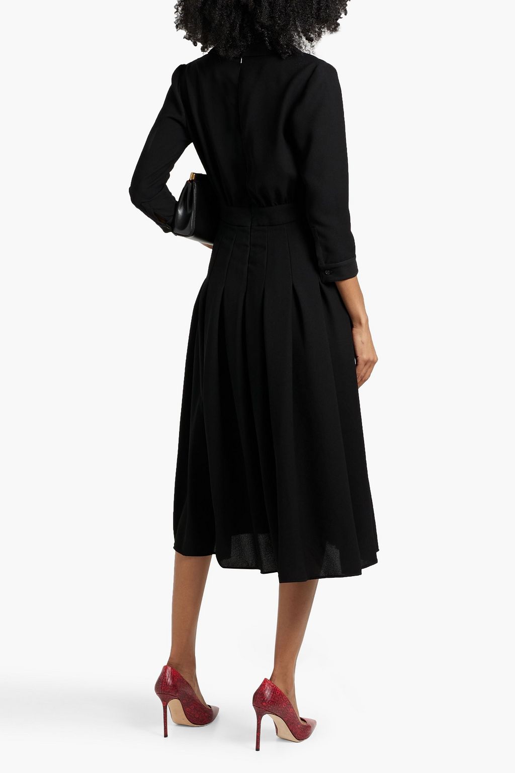 CAROLINA HERRERA Wrap-effect pleated crepe midi dress