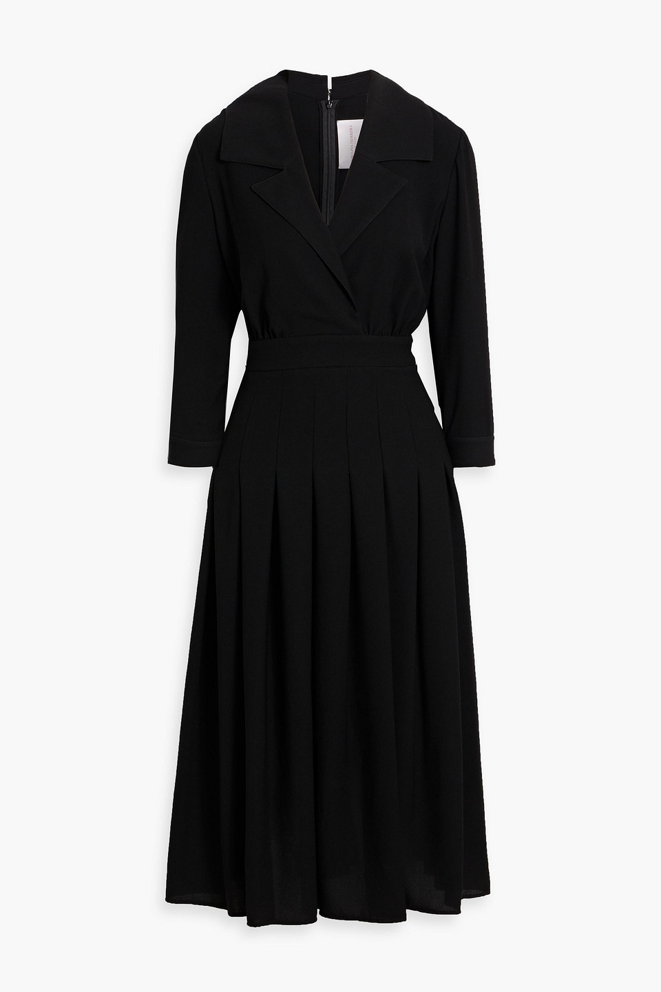 Carolina Herrera Wrap-effect Pleated Crepe Midi Dress