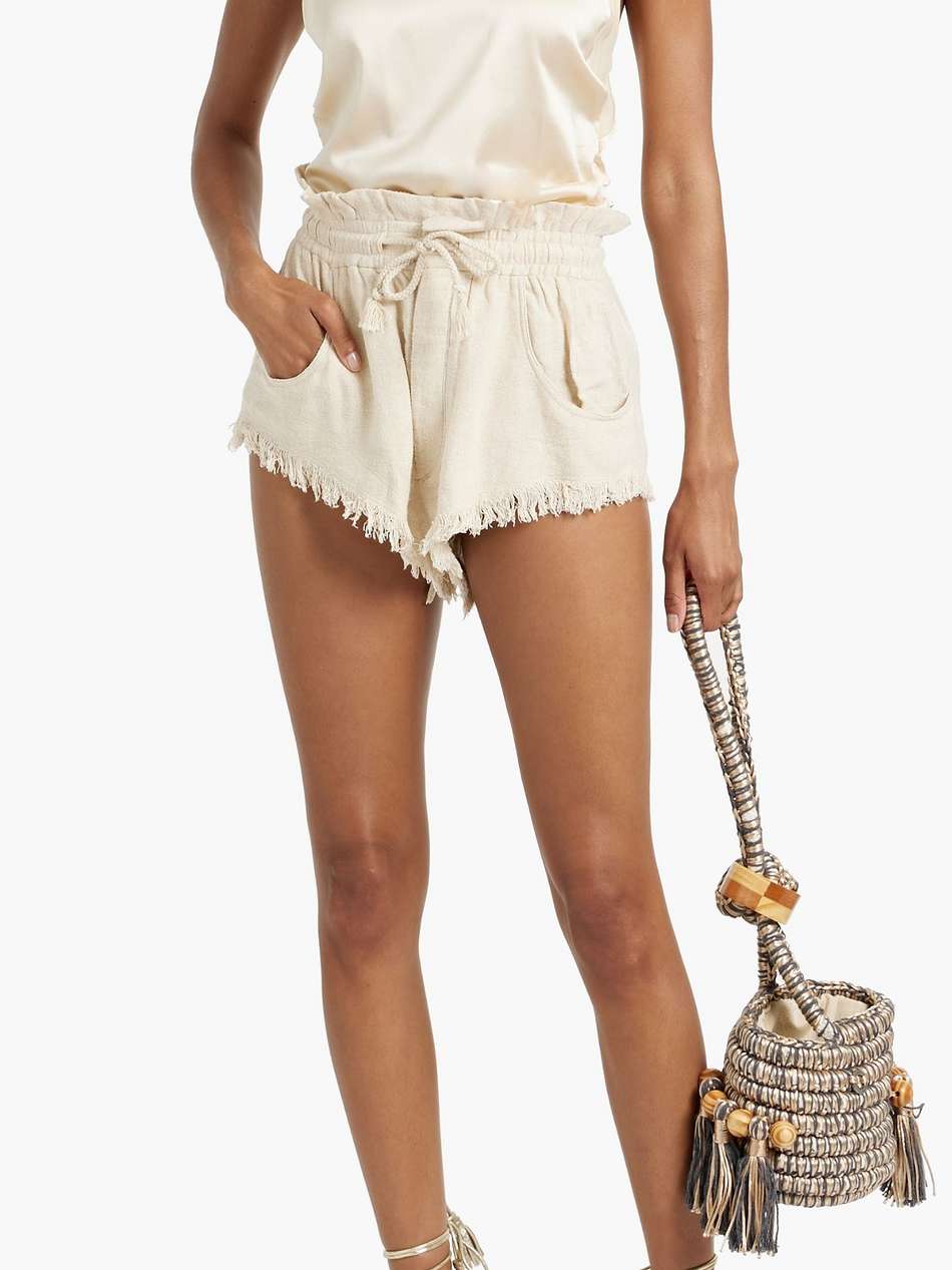 talapiz frayed silk-gauze shorts