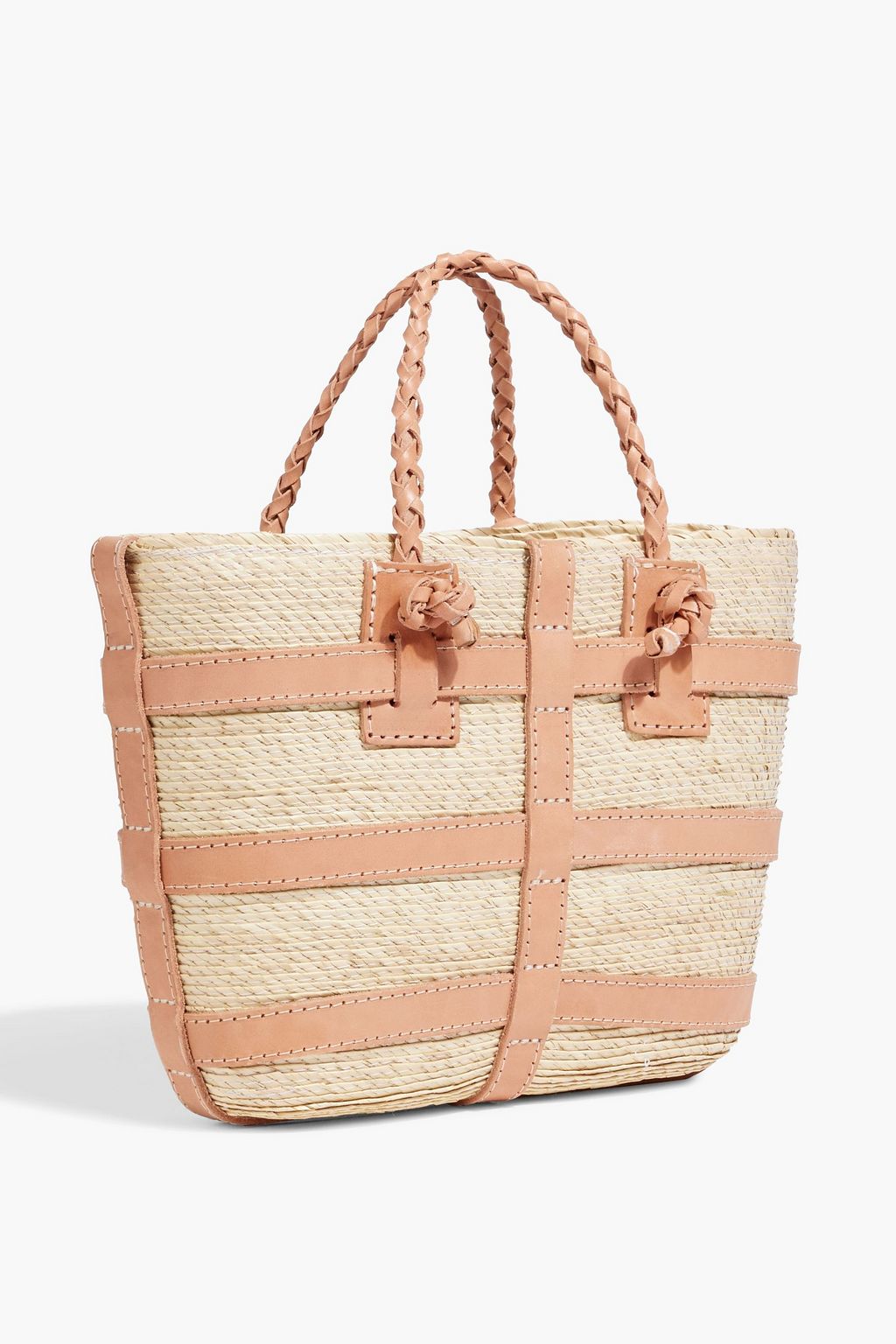 ALTUZARRA Watermill leather-trimmed raffia tote