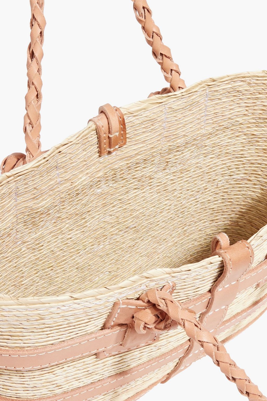 ALTUZARRA Watermill leather-trimmed raffia tote