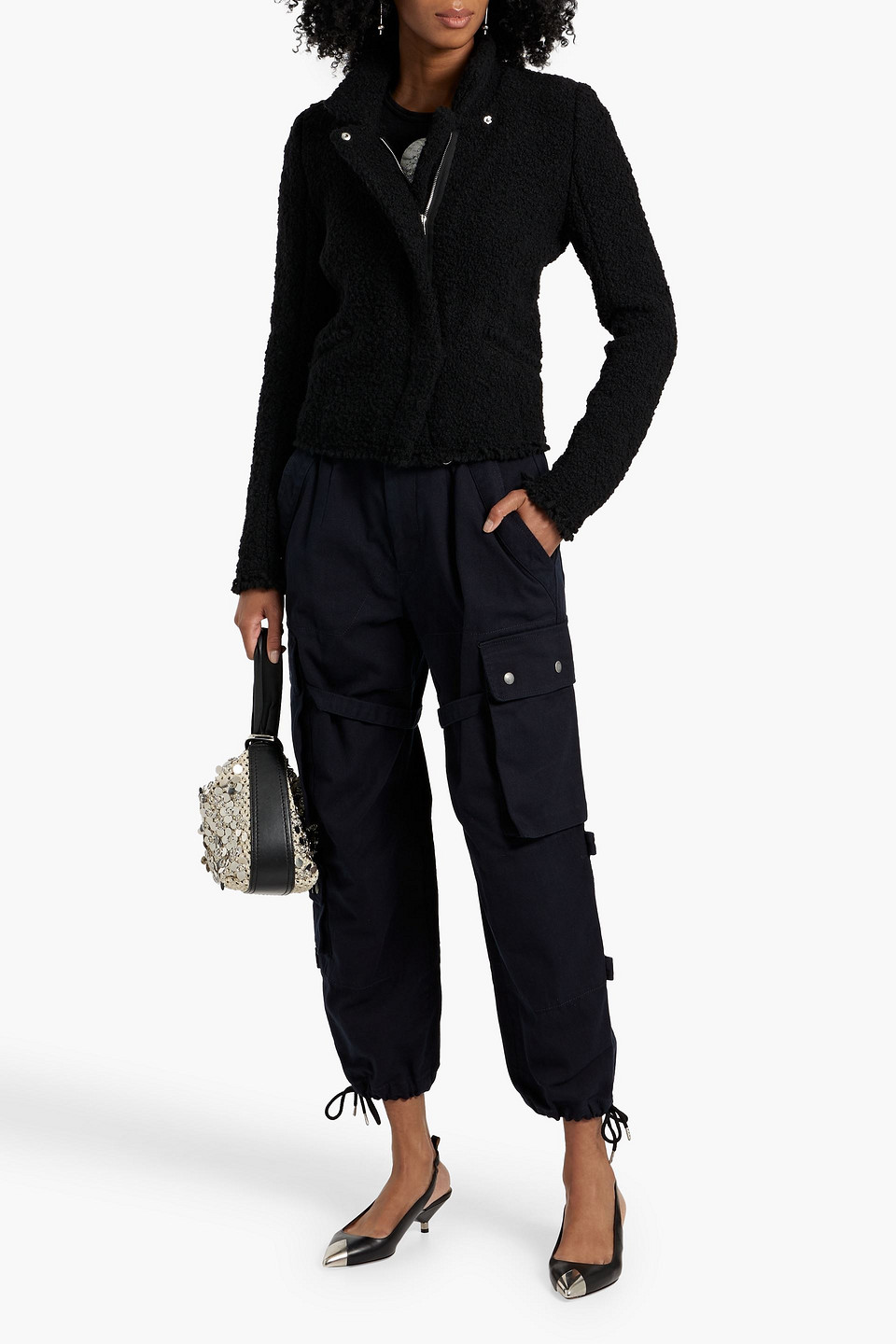 Isabel Marant Graziae Bouclé Jacket In Animal Print