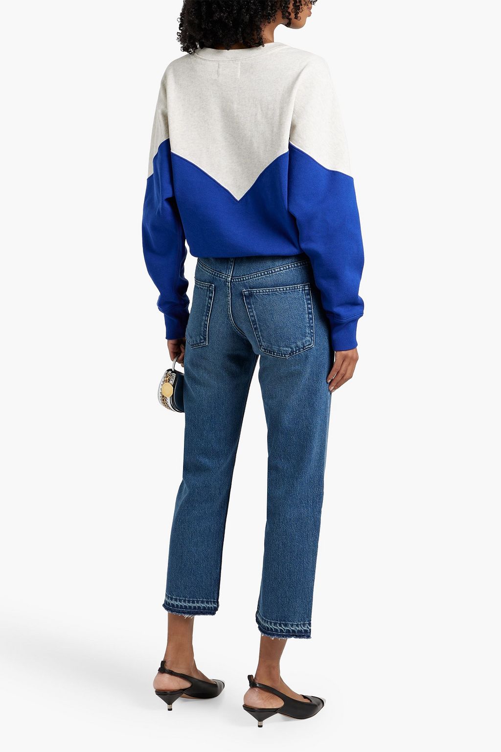 MARANT ÉTOILE Houston two-tone flocked cotton-blend fleece sweatshirt