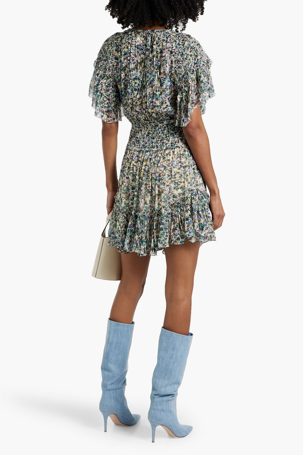 MARANT ÉTOILE Florise ruffled printed crepon mini dress