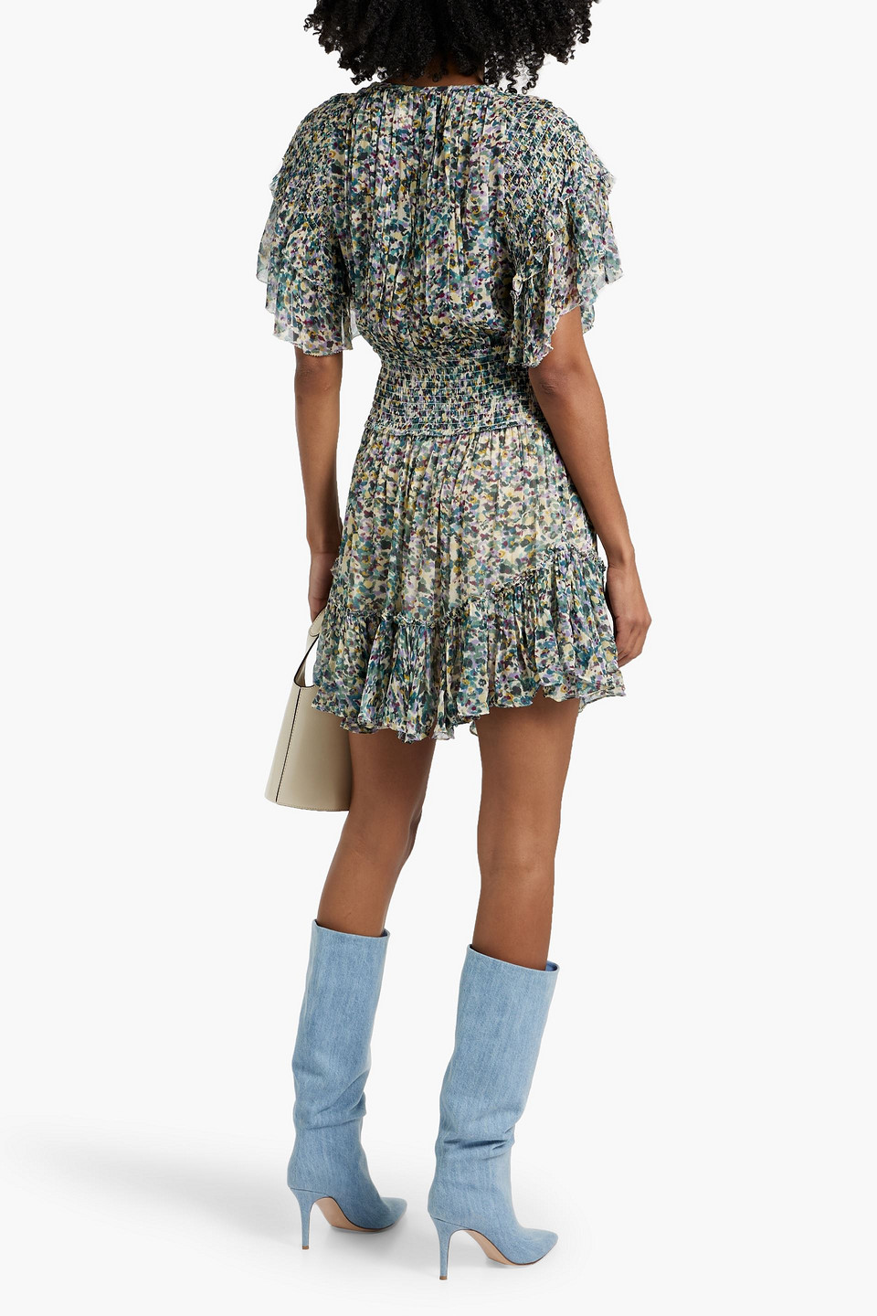 Isabel Marant Étoile Florise Ruffled Printed Crepon Mini Dress