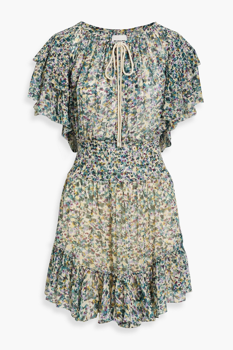 Isabel Marant Étoile Florise Ruffled Printed Crepon Mini Dress