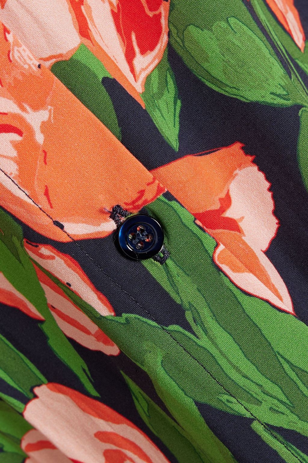 CAROLINA HERRERA Floral-print stretch-cotton poplin mini shirt dress