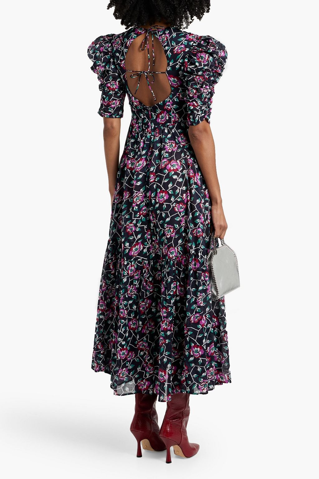 MARANT ÉTOILE Sichelle cutout floral-print cotton-gauze midi dress