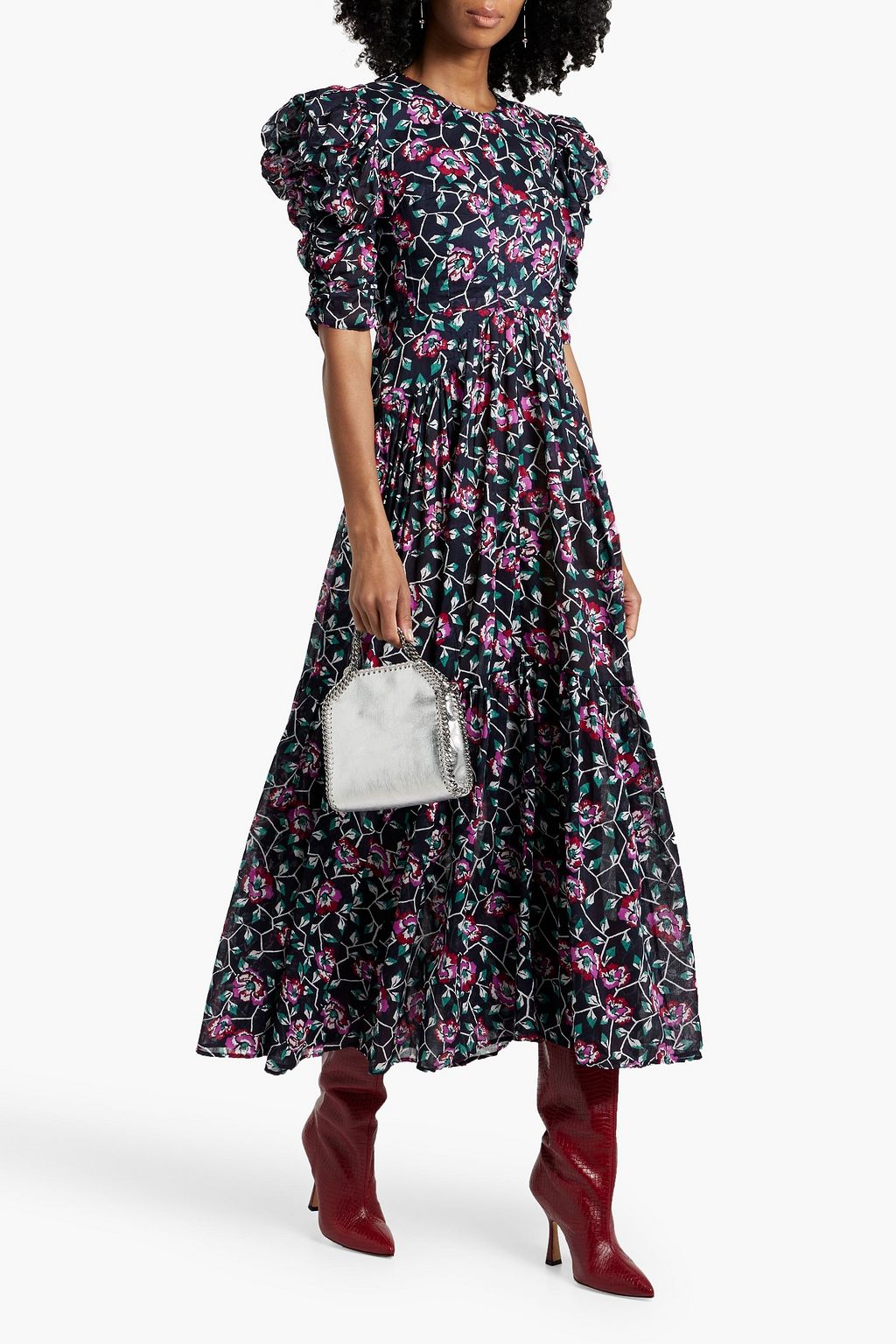 MARANT ÉTOILE Sichelle cutout floral-print cotton-gauze midi dress