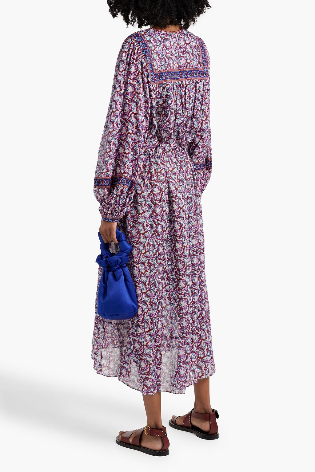 MARANT ÉTOILE Greila Midikleid aus Baumwoll-Voile mit floralem Print
