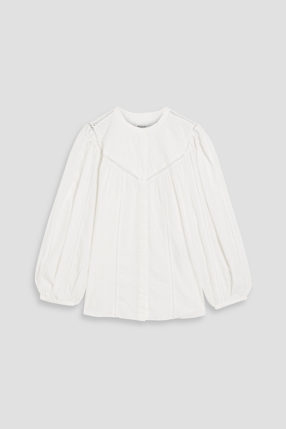 Isabel Marant Étoile Leonard Crochet-trimmed Cotton-blend Jacquard Blouse