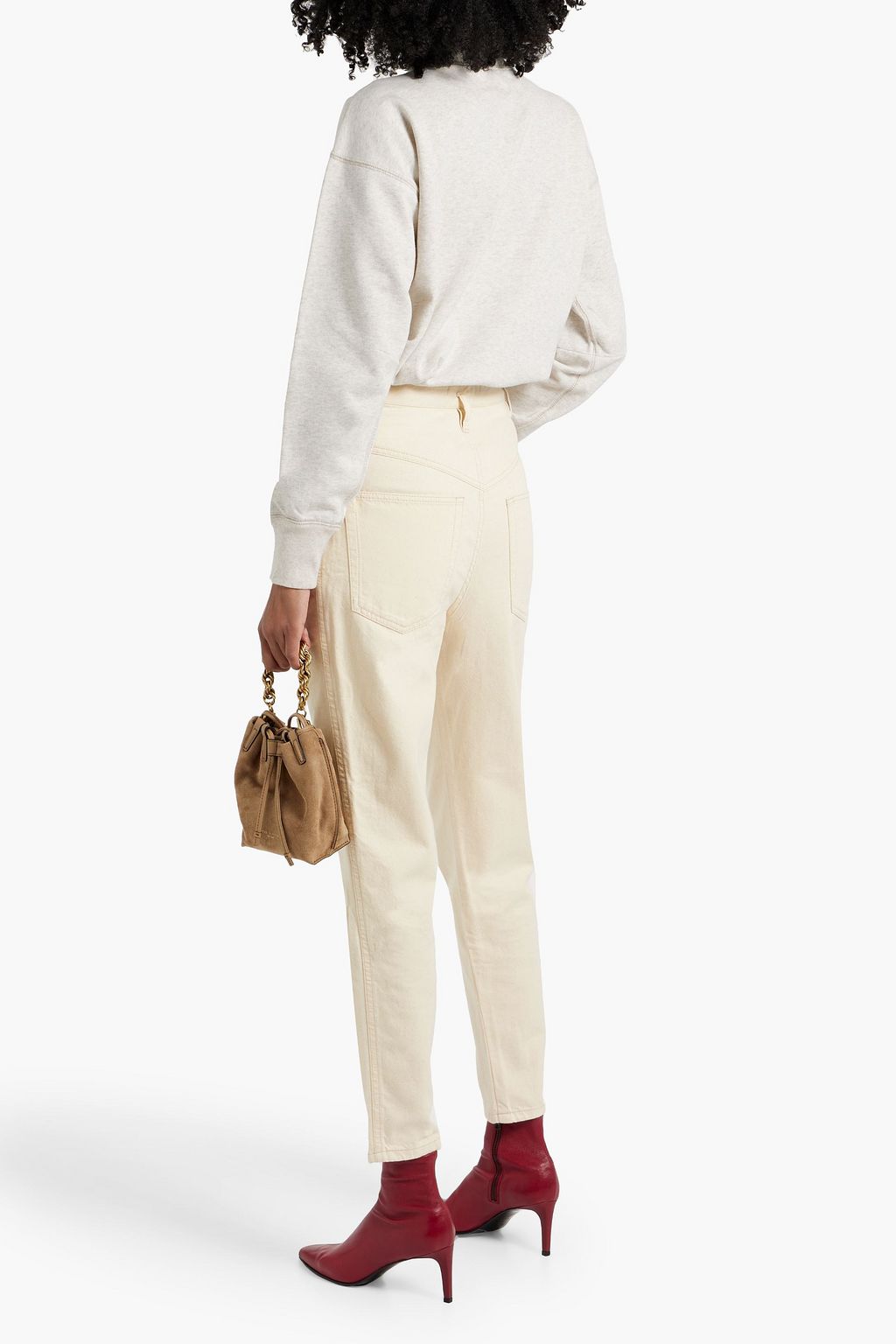 MARANT ÉTOILE Moby flocked French cotton-terry sweatshirt