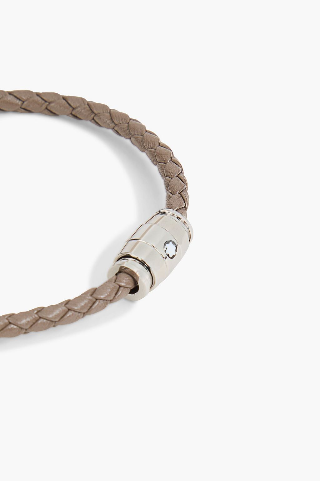 MONTBLANC 3 Ring Meisterstück woven leather and steel bracelet