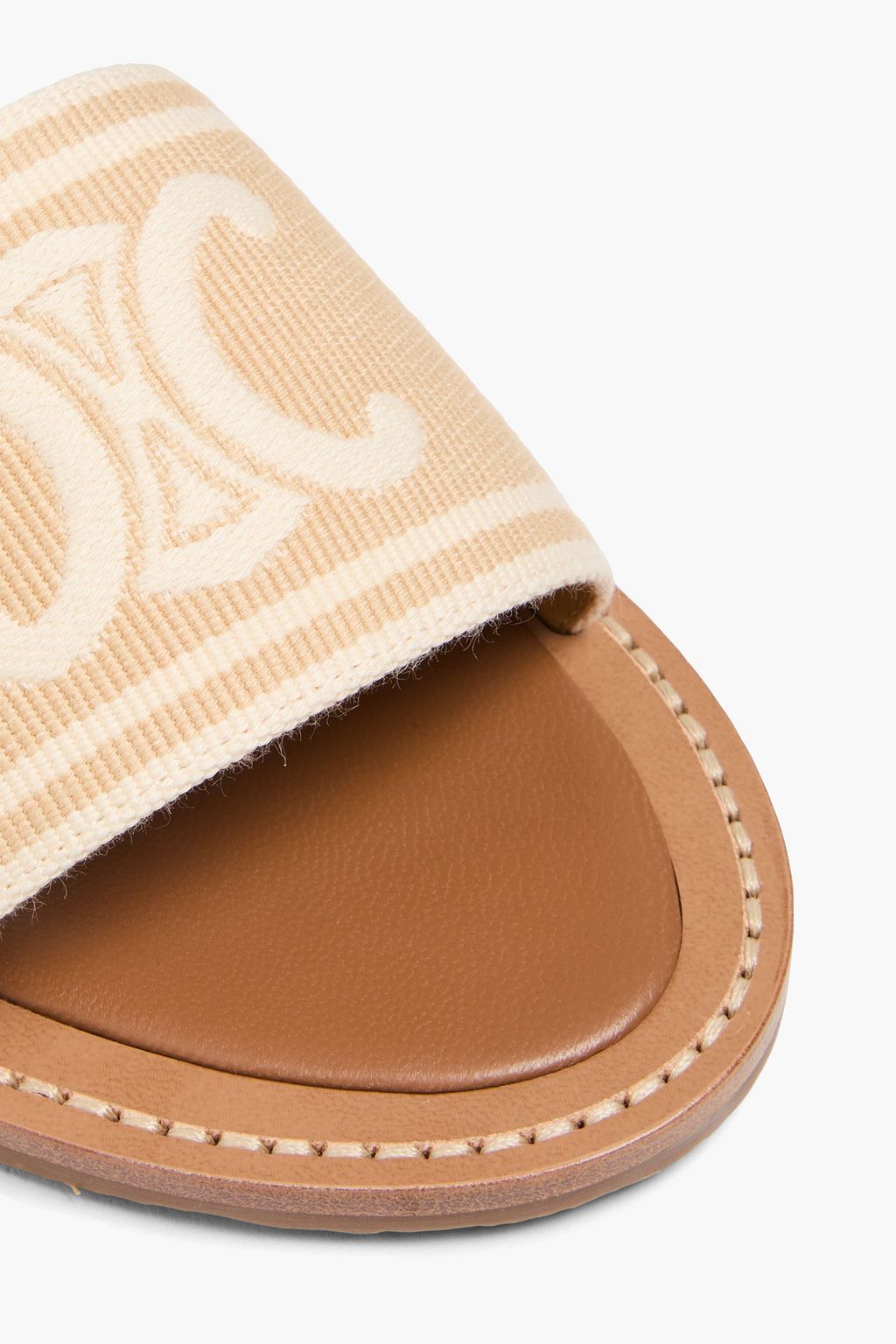 CELINE Triomphe canvas and leather sandals