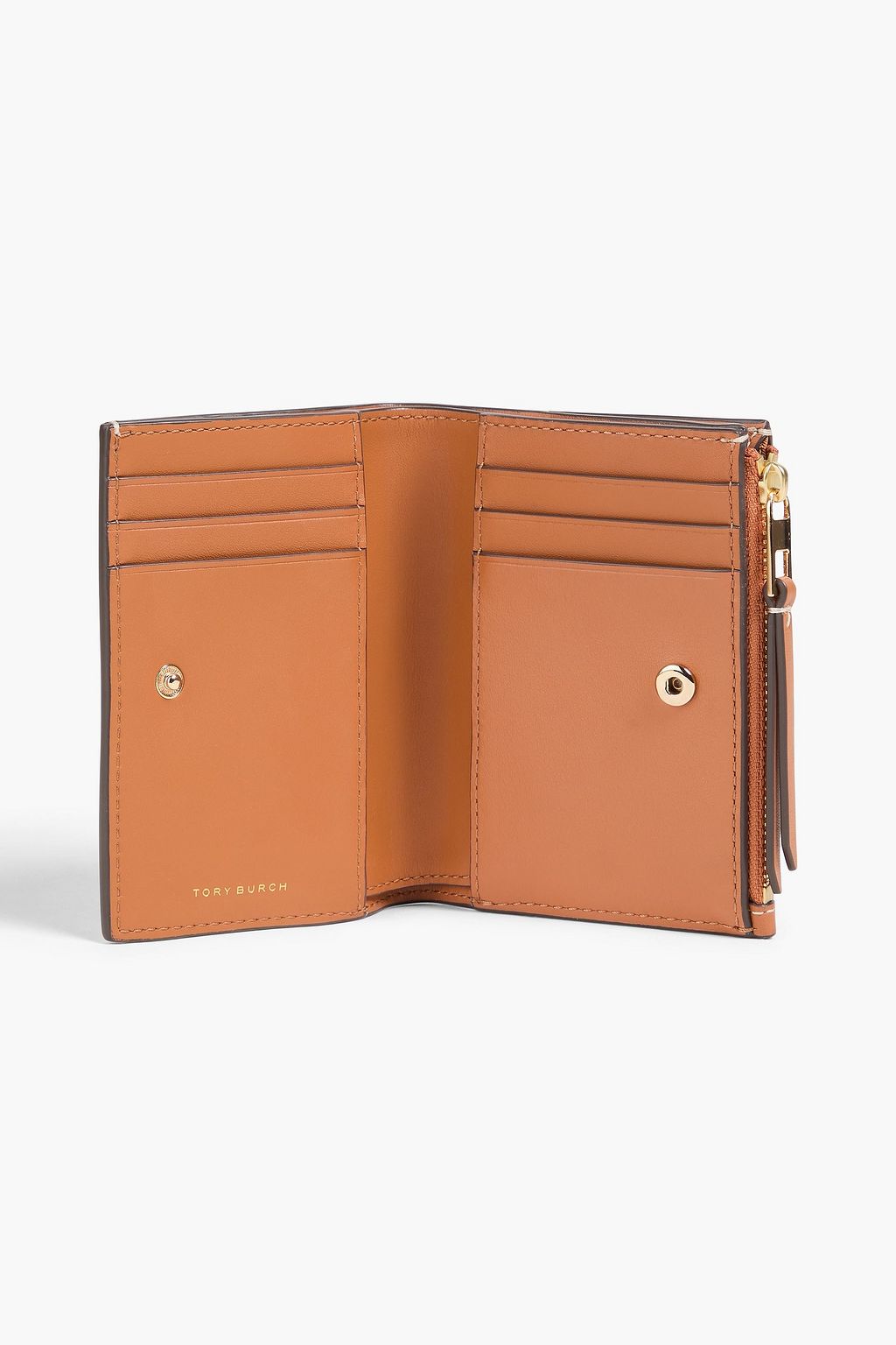 TORY BURCH Leather-trimmed jacquard wallet