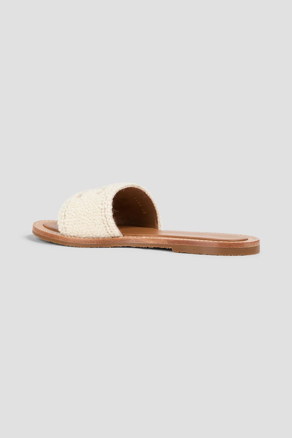 CELINE Triomphe bouclé-tweed slides