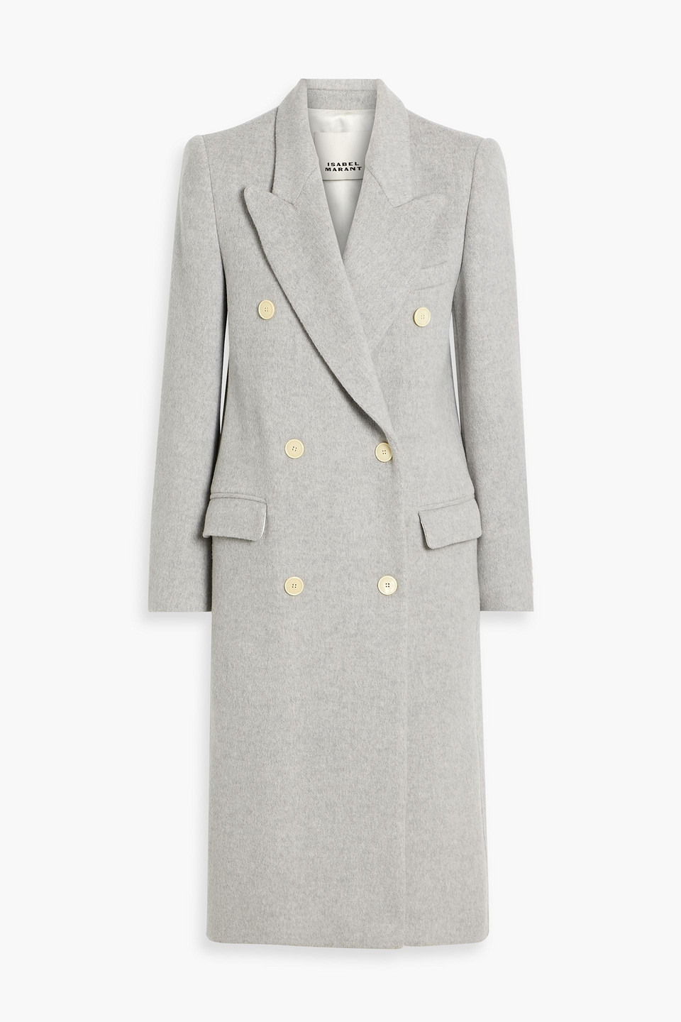 Isabel Marant Enarryli Double-breasted Wool-blend Felt Coat In Gray