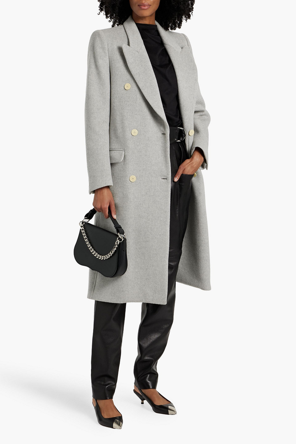 Isabel Marant Enarryli Double-breasted Wool-blend Felt Coat In Gray