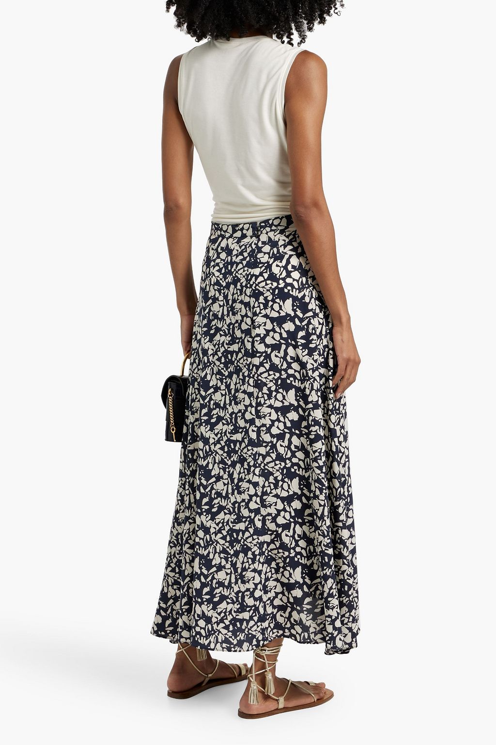 ISABEL MARANT Sakura asymmetric printed stretch-silk maxi skirt