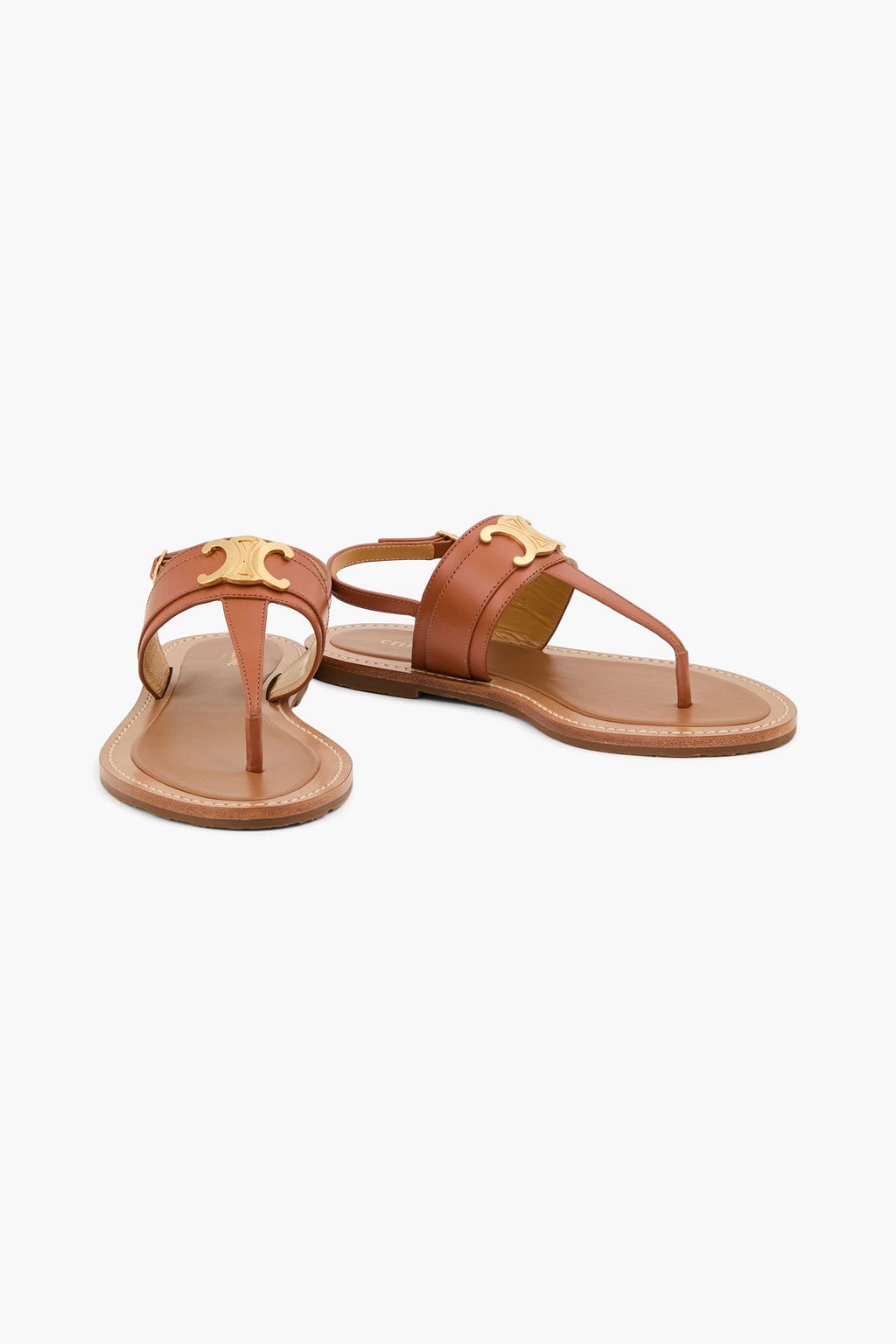 CELINE Lympia embellished leather slingback sandals