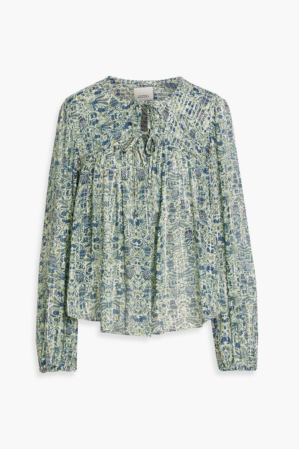 Isabel Marant Ametissa Floral-print Silk And Lurex®-blend Top