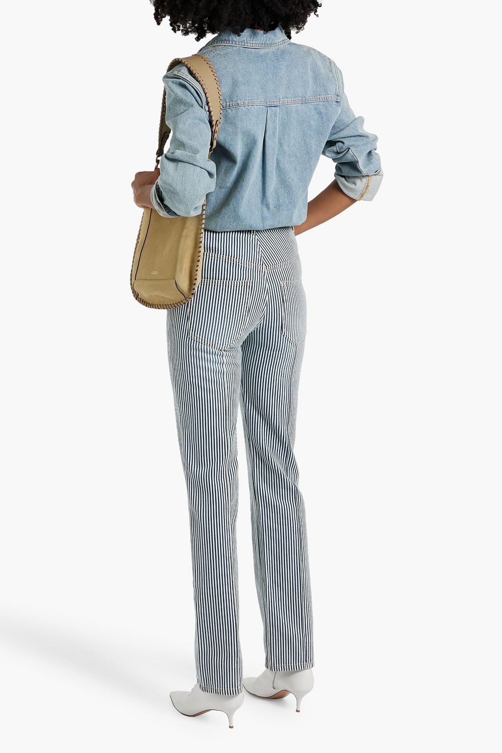 ISABEL MARANT Lirokae striped cotton-twill straight-leg pants