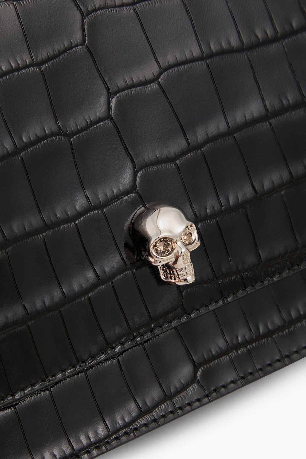 MCQUEEN Skull croc-effect leather tote