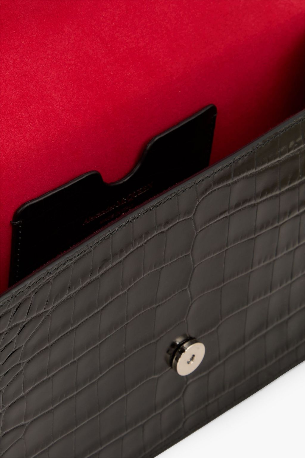 MCQUEEN Skull croc-effect leather tote