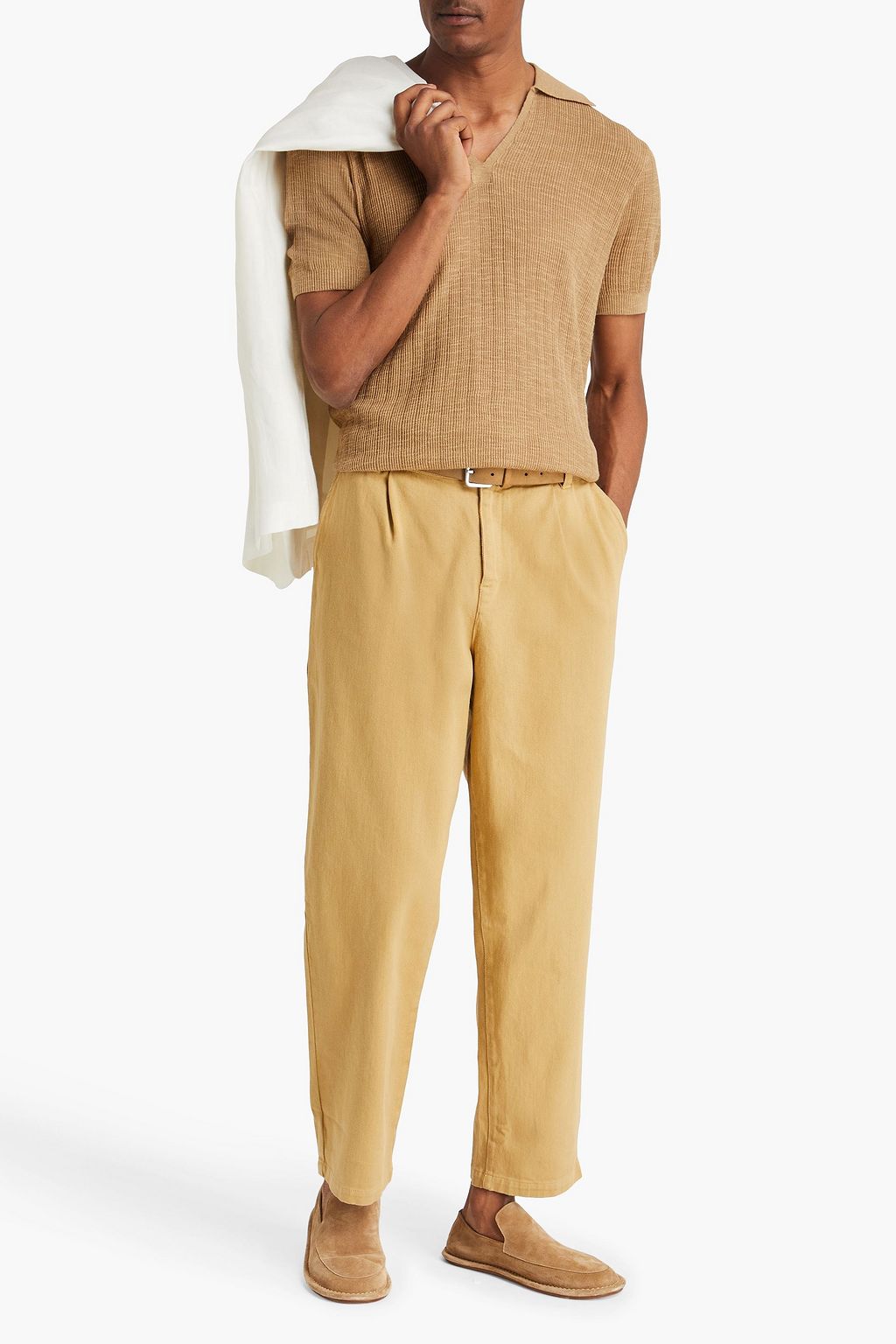 FRESCOBOL CARIOCA Joaquim ribbed cotton-blend polo shirt