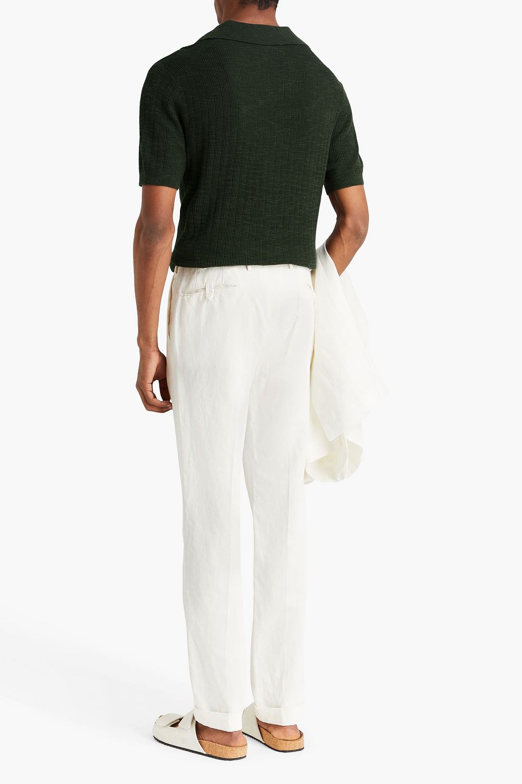 FRESCOBOL CARIOCA Joaquim ribbed cotton-blend polo shirt