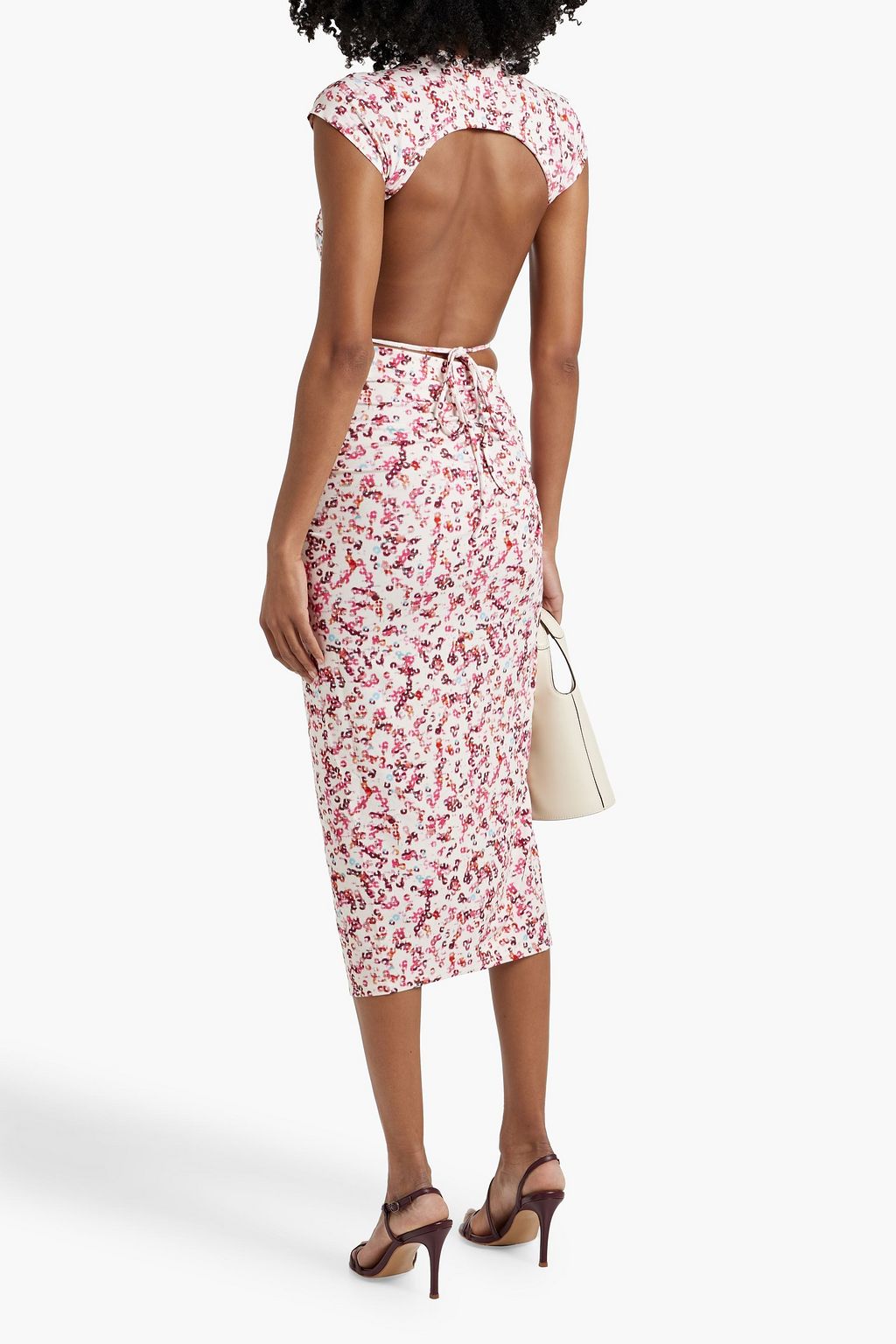 MARANT ÉTOILE Juvia open-back cropped printed stretch-jersey top