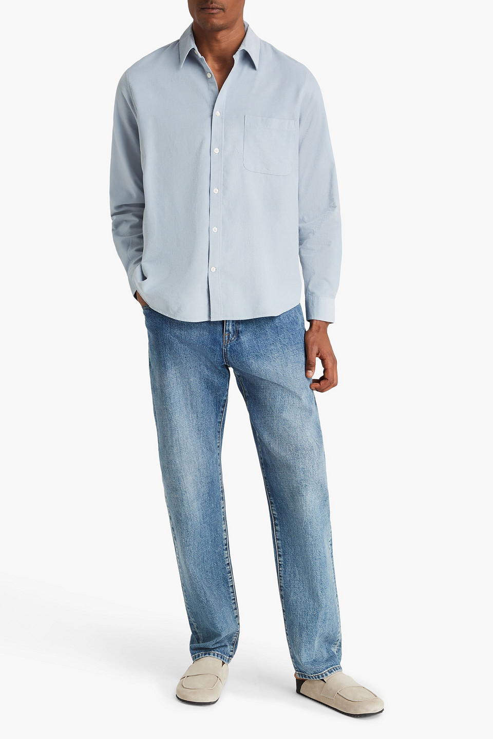 Frescobol Carioca Telles Cotton-corduroy Shirt In Blue