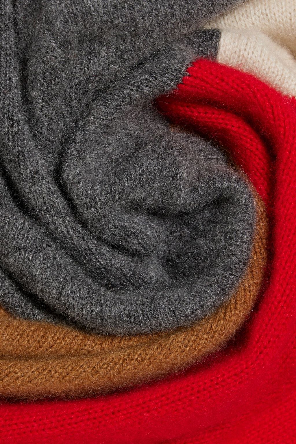 THE ELDER STATESMAN Color-block cashmere scarf