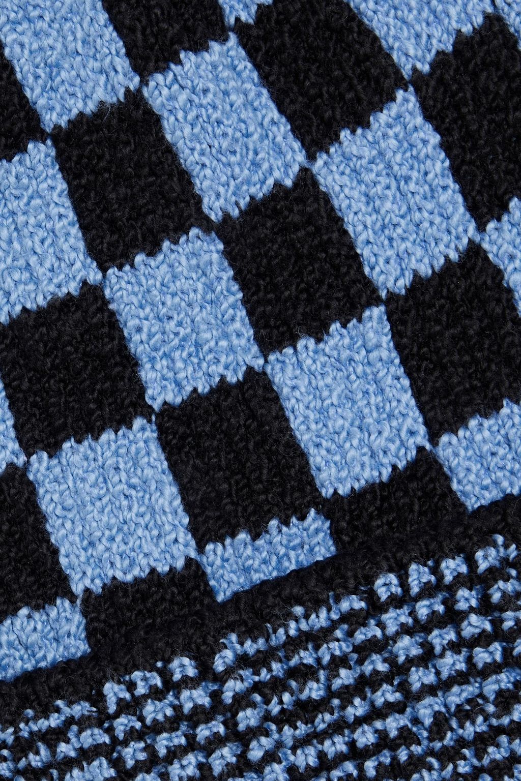 THE ELDER STATESMAN Bolt checked jacquard-knit cotton beanie