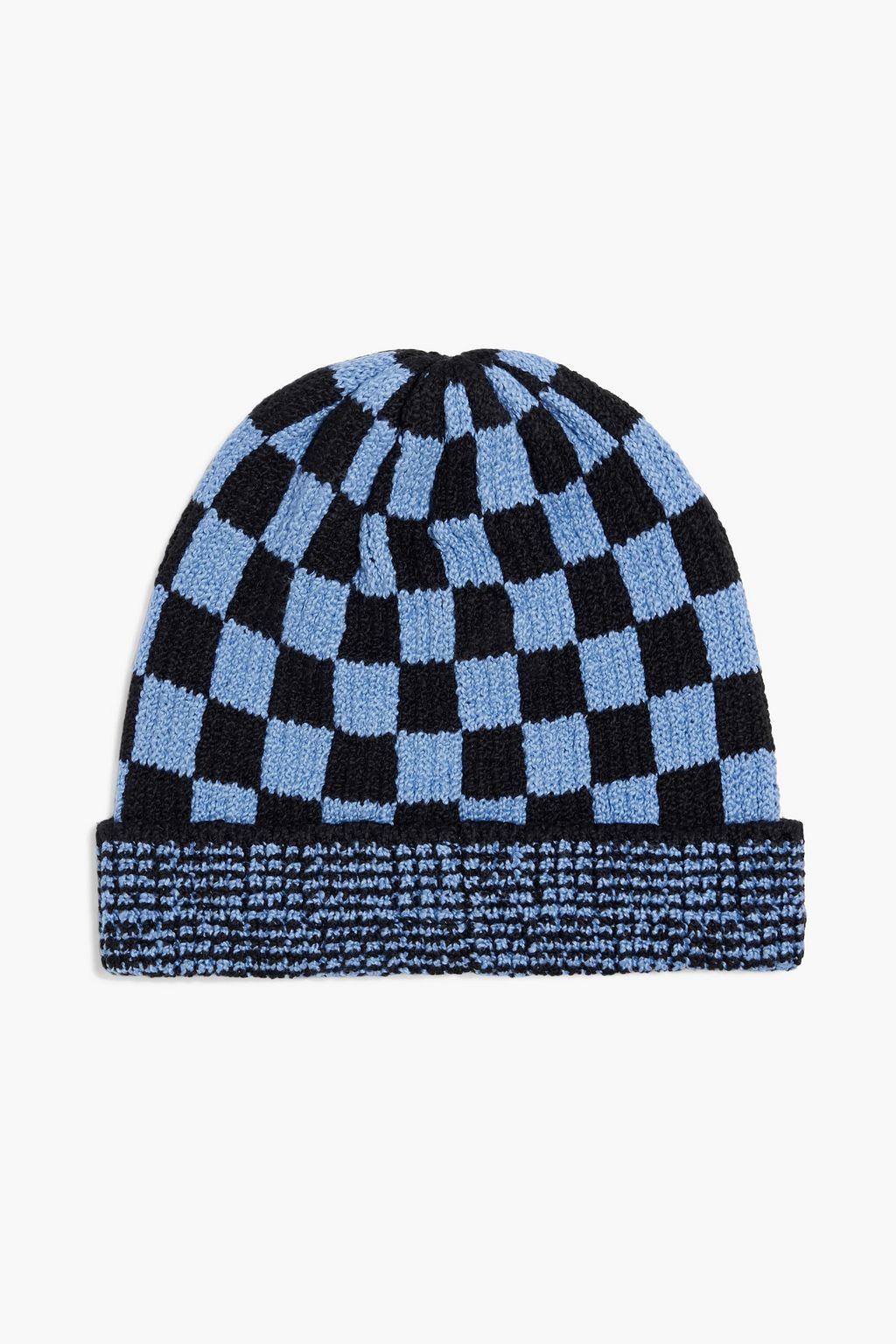THE ELDER STATESMAN Bolt checked jacquard-knit cotton beanie