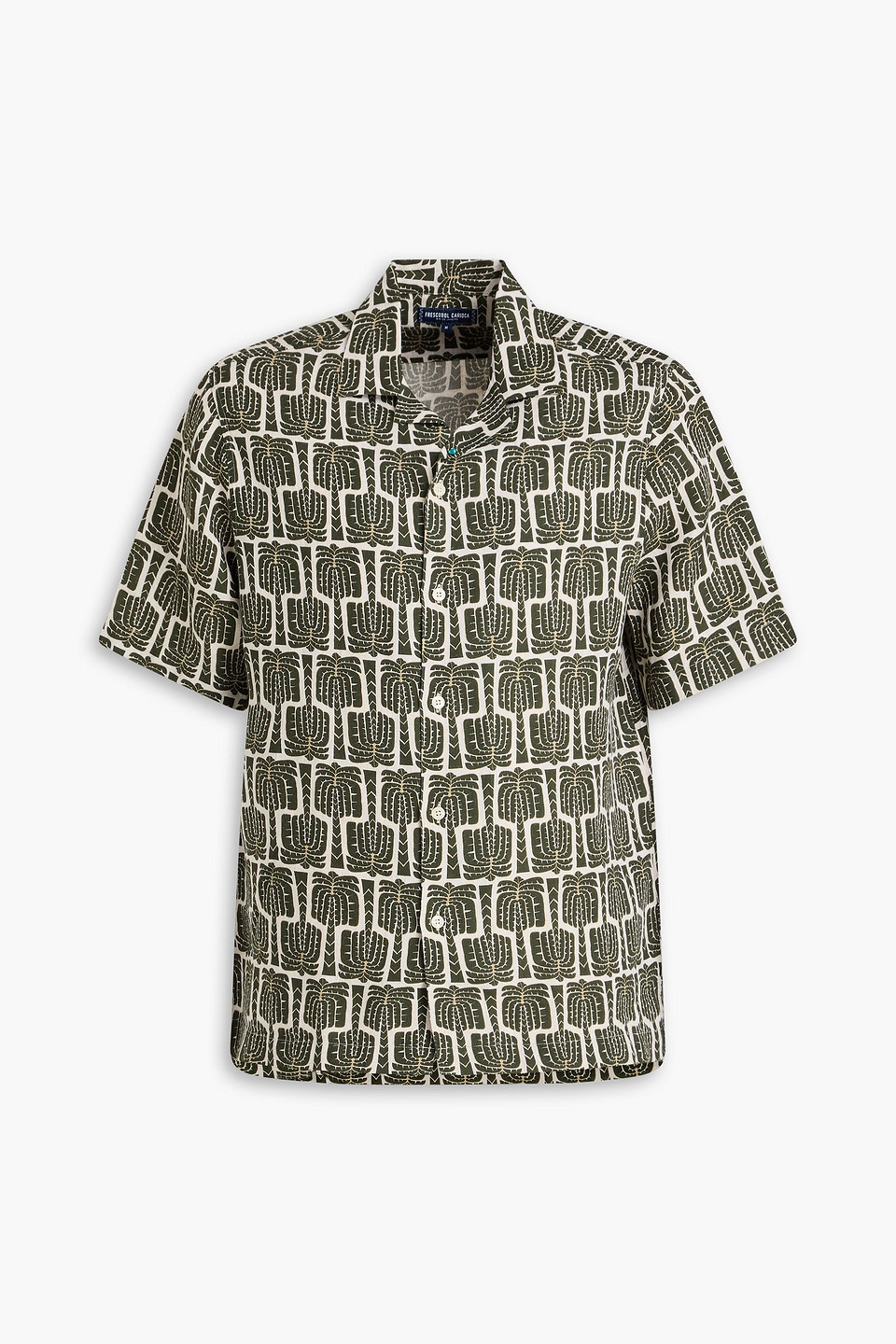 Frescobol Carioca Roberto Printed Linen Shirt In Black