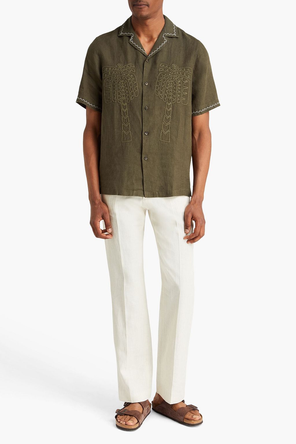 FRESCOBOL CARIOCA Flavio embroidered linen shirt