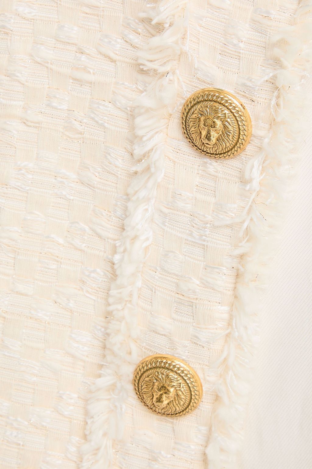 BALMAIN Frayed cotton-blend jacket