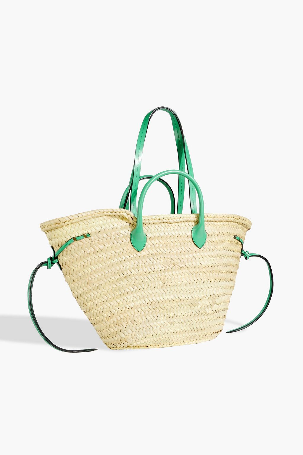 ISABEL MARANT Cadix leather-trimmed straw tote