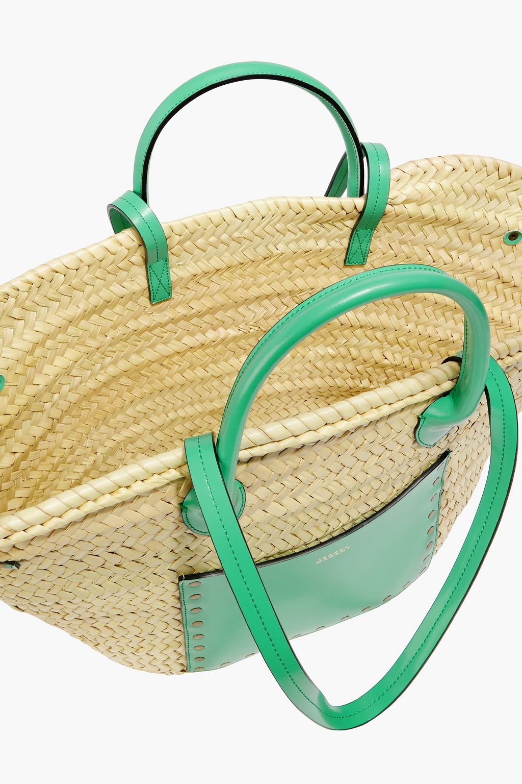 ISABEL MARANT Cadix leather-trimmed straw tote