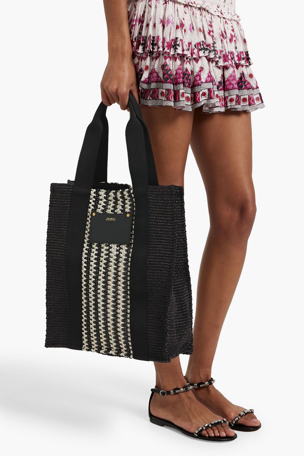 ISABEL MARANT Aruba woven cotton-blend tote