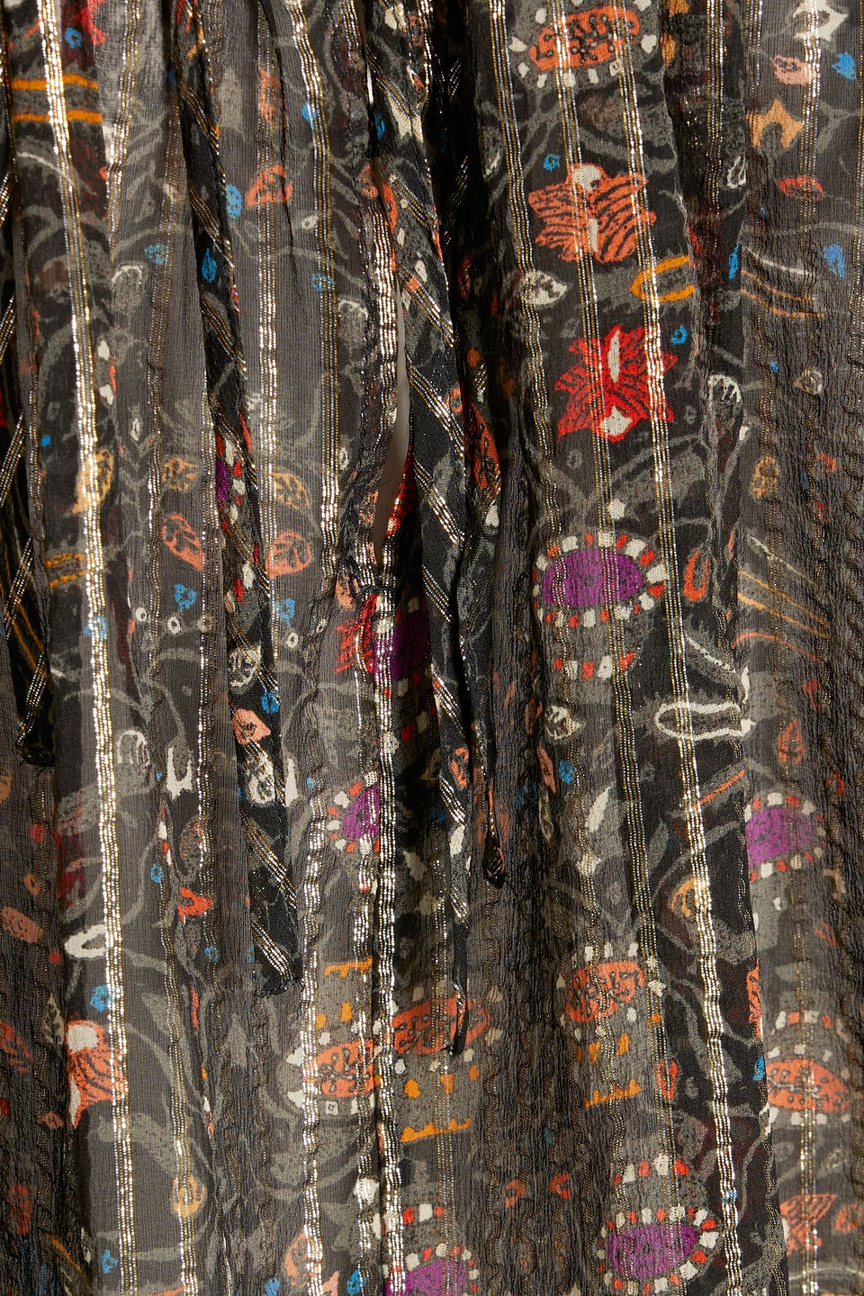 ISABEL MARANT AMETISSA PRINTED FIL COUPÉ SILK AND LUREX®-BLEND BLOUSE