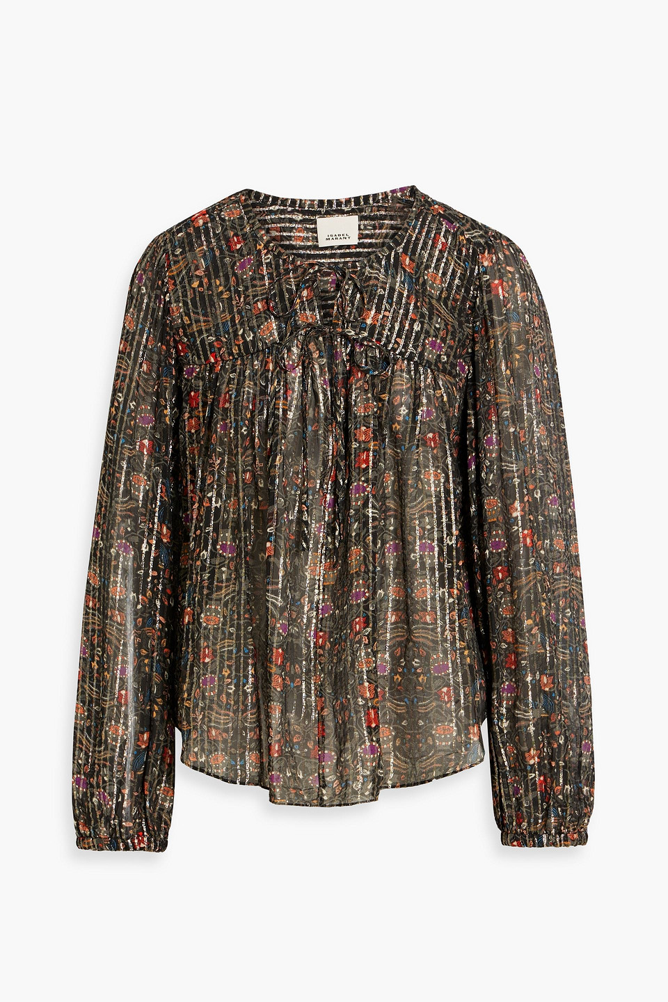 Isabel Marant Ametissa Printed Fil Coupé Silk And Lurex®-blend Blouse