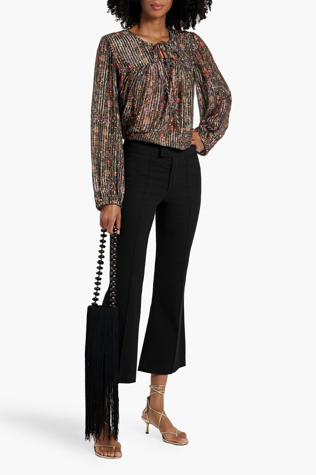 ISABEL MARANT Ametissa printed fil coupé silk and Lurex®-blend blouse